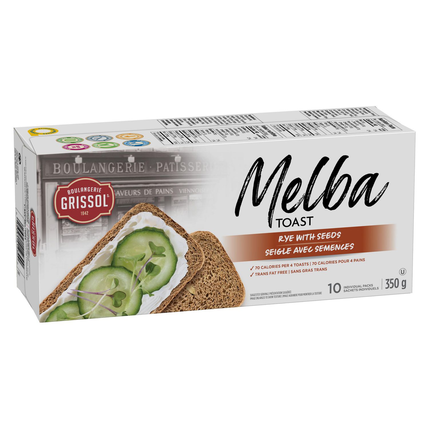 Boulangerie Grissol Melba Toast Rye with Seeds Walmart Canada