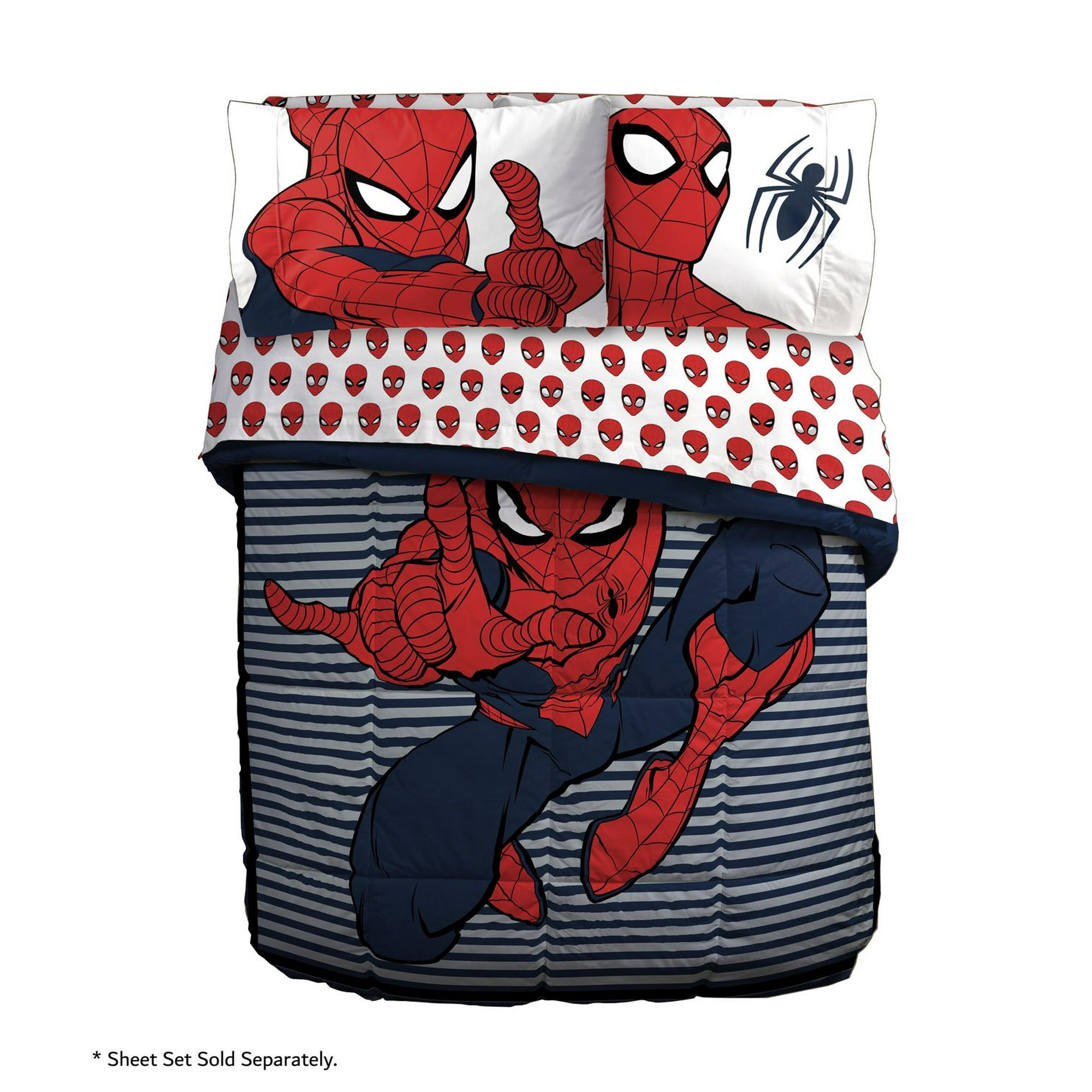 Spiderman Stripes Twin/Full Comforter