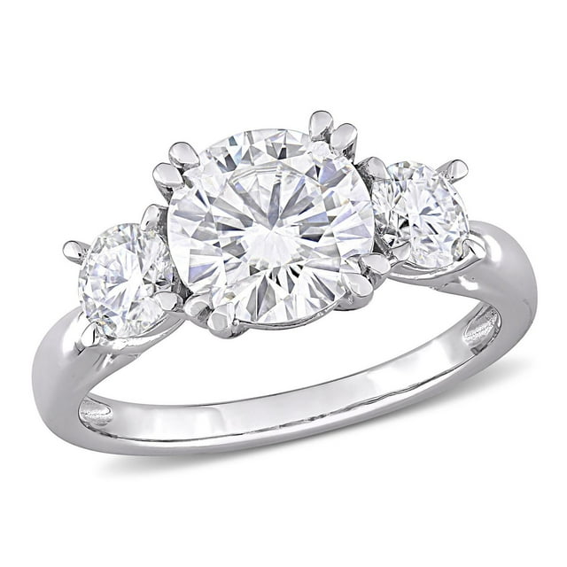 Miabella 2-1/2 Carat T.G.W. Moissanite 10k White Gold 3-Stone ...