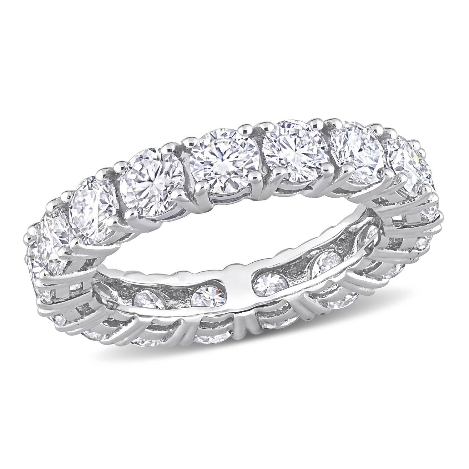 Miabella 3-7/8 Carat T.G.W. Created Moissanite 10K White Gold Eternity Anniversary Ring