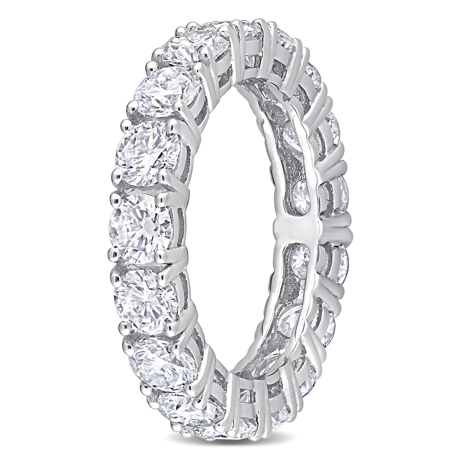 Miabella 3-7/8 Carat T.G.W. Created Moissanite 10K White Gold Eternity Anniversary Ring