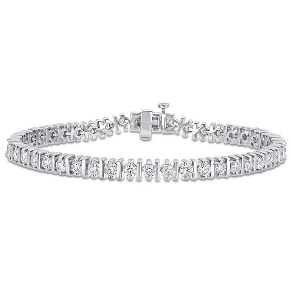 Miabella 4-1/2 Carat T.G.W. Moissanite Sterling Silver Bar Tennis Bracelet