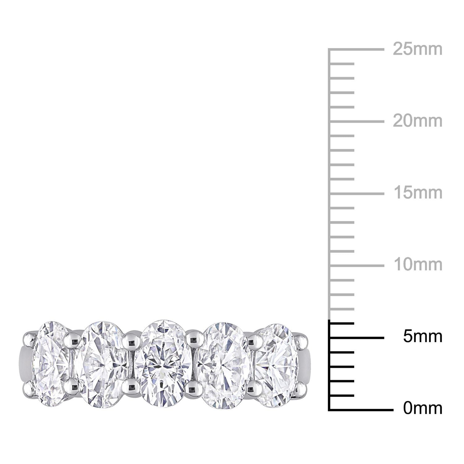 Miabella 2-1/2 Carat T.G.W. Moissanite 10k White Gold Semi-Eternity Ring