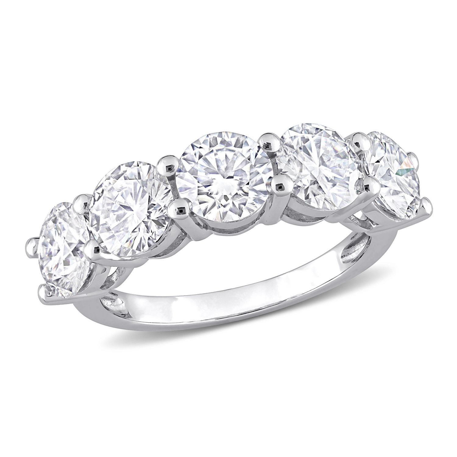 Miabella 3-1/2 Carat T.G.W. Moissanite 10k White Gold Semi-Eternity Ring