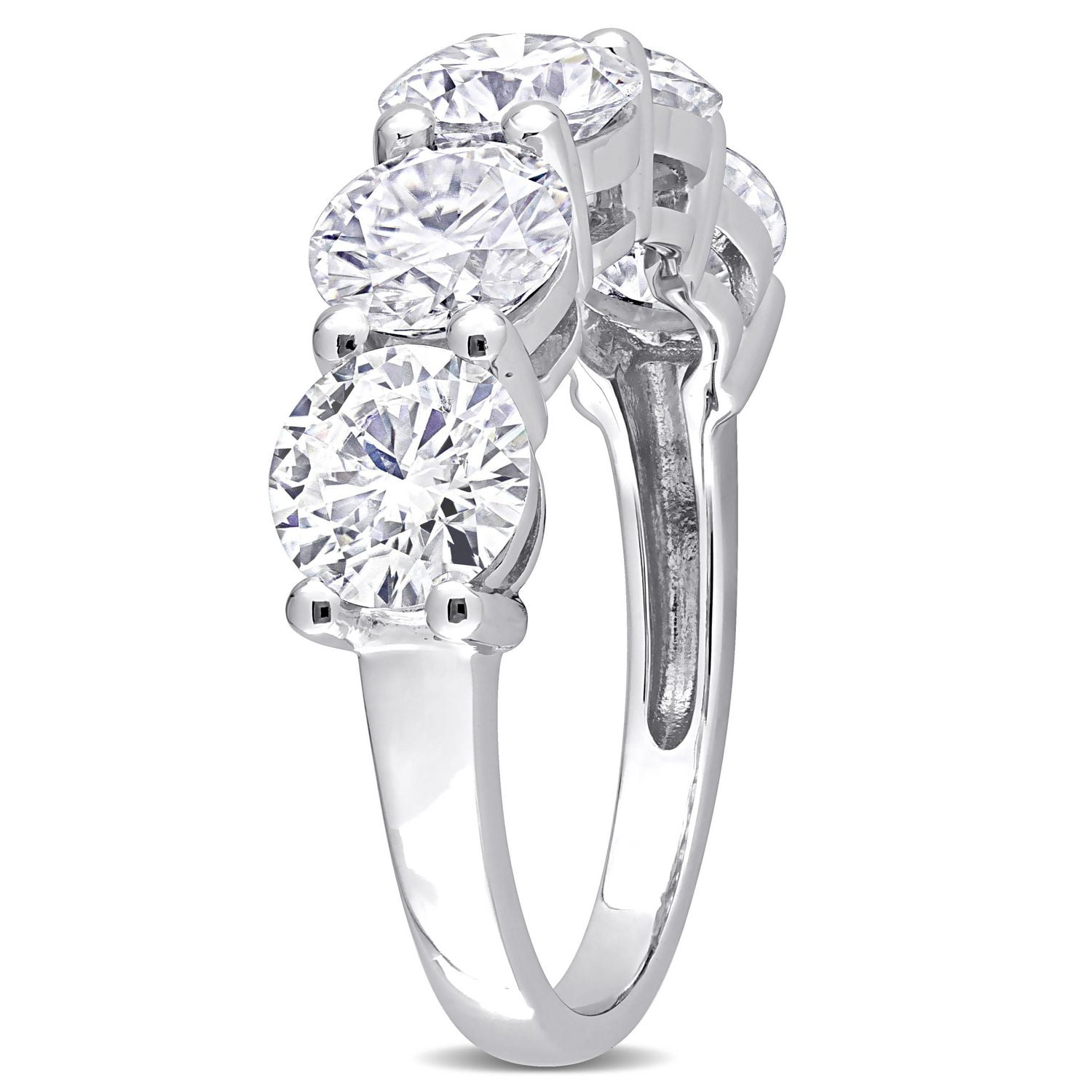 Miabella 3-1/2 Carat T.G.W. Moissanite 10k White Gold Semi-Eternity Ring