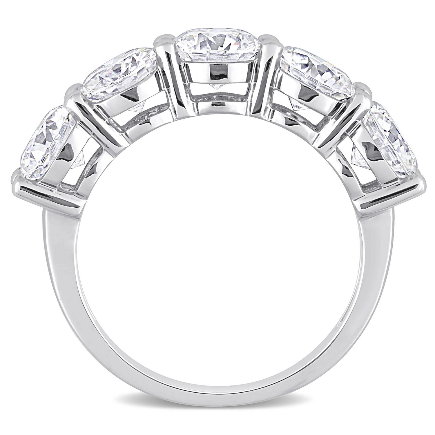 Miabella 3-1/2 Carat T.G.W. Moissanite 10k White Gold Semi-Eternity Ring