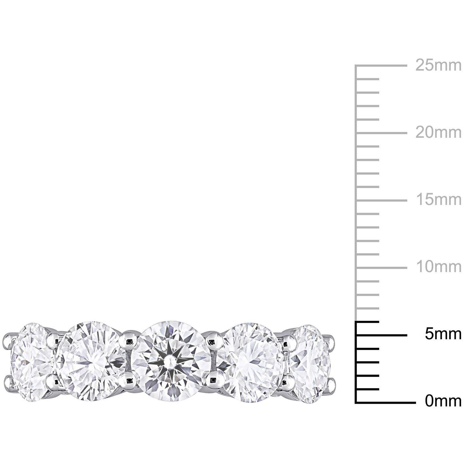 Miabella 3-1/2 Carat T.G.W. Moissanite 10k White Gold Semi-Eternity Ring