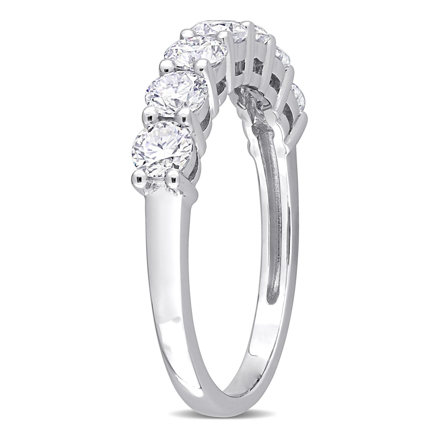 Miabella 1 Carat T.G.W. Moissanite 10k White Gold Semi-Eternity Ring