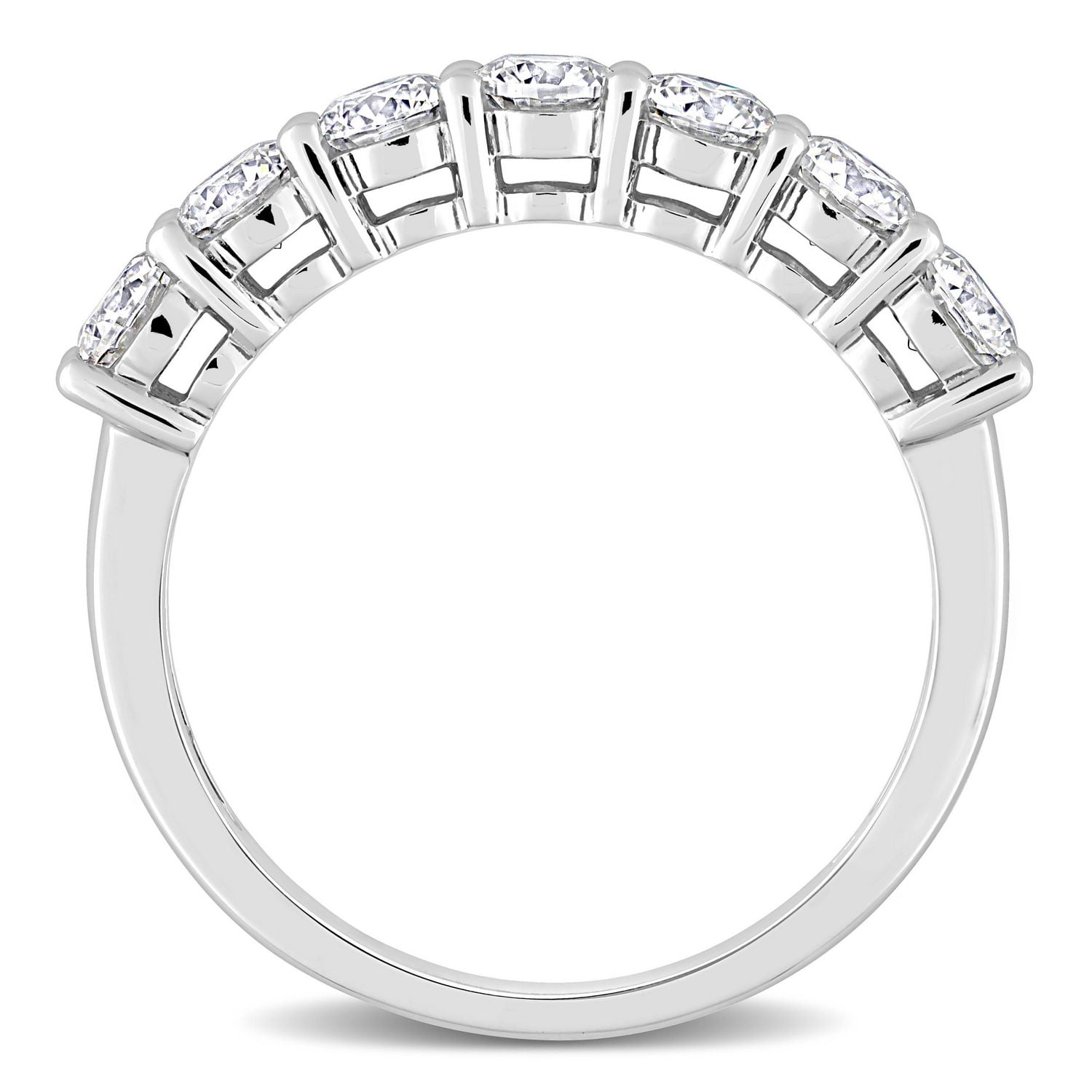 Miabella 1 Carat T.G.W. Moissanite 10k White Gold Semi-Eternity Ring
