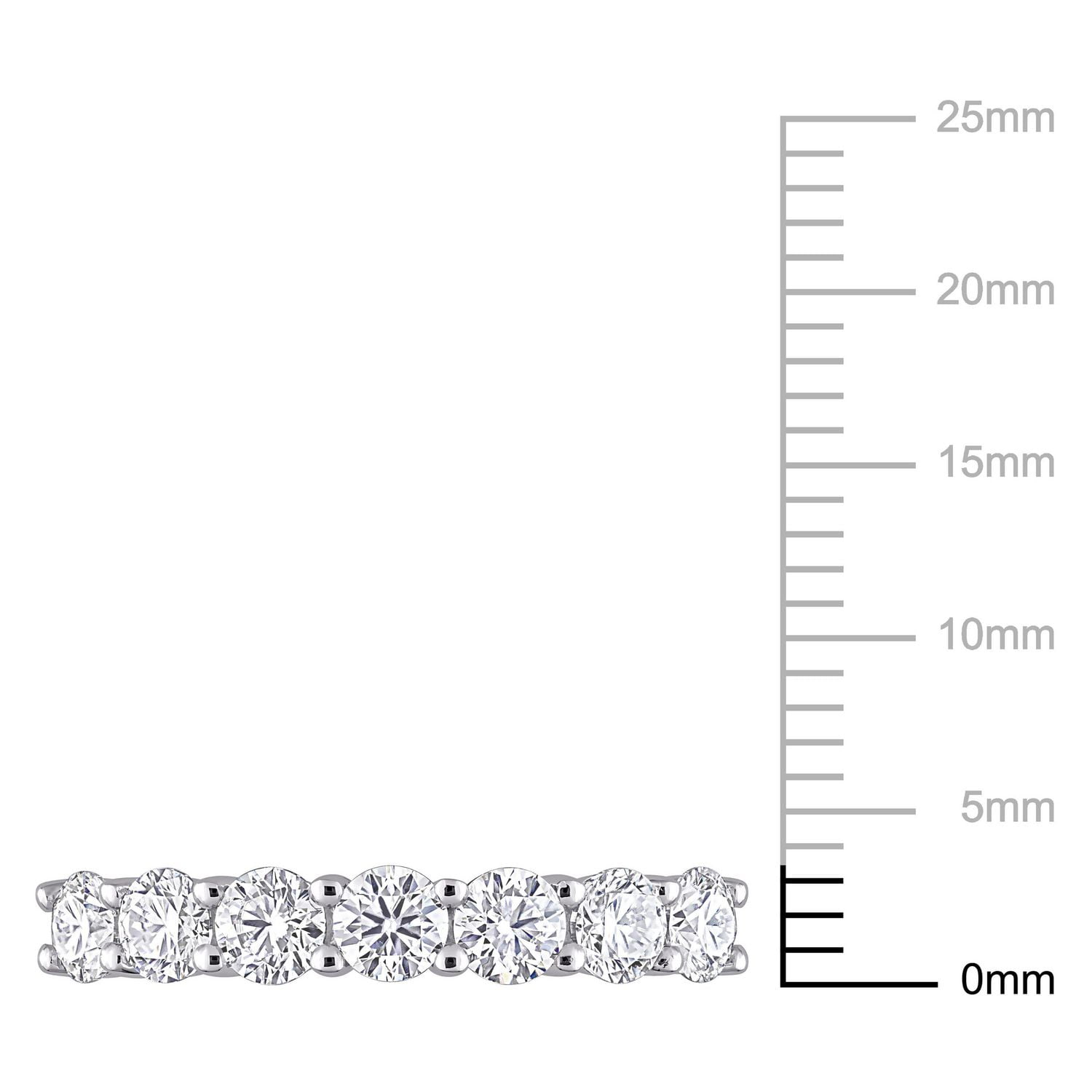 Miabella 1 Carat T.G.W. Moissanite 10k White Gold Semi-Eternity Ring