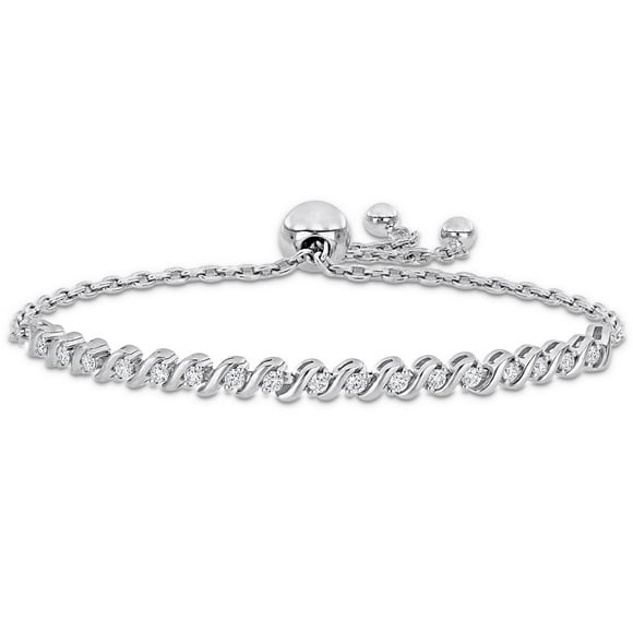 Miabella 1/2 Carat T.G.W. Created Moissanite Sterling Silver Bolo Bracelet