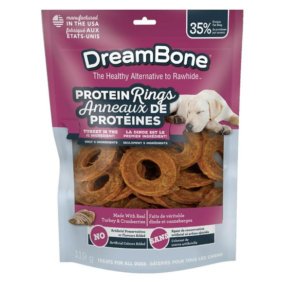 DreamBone Anneaux Protéinés Dinde et Canneberge 4,2 Oz, 119 G