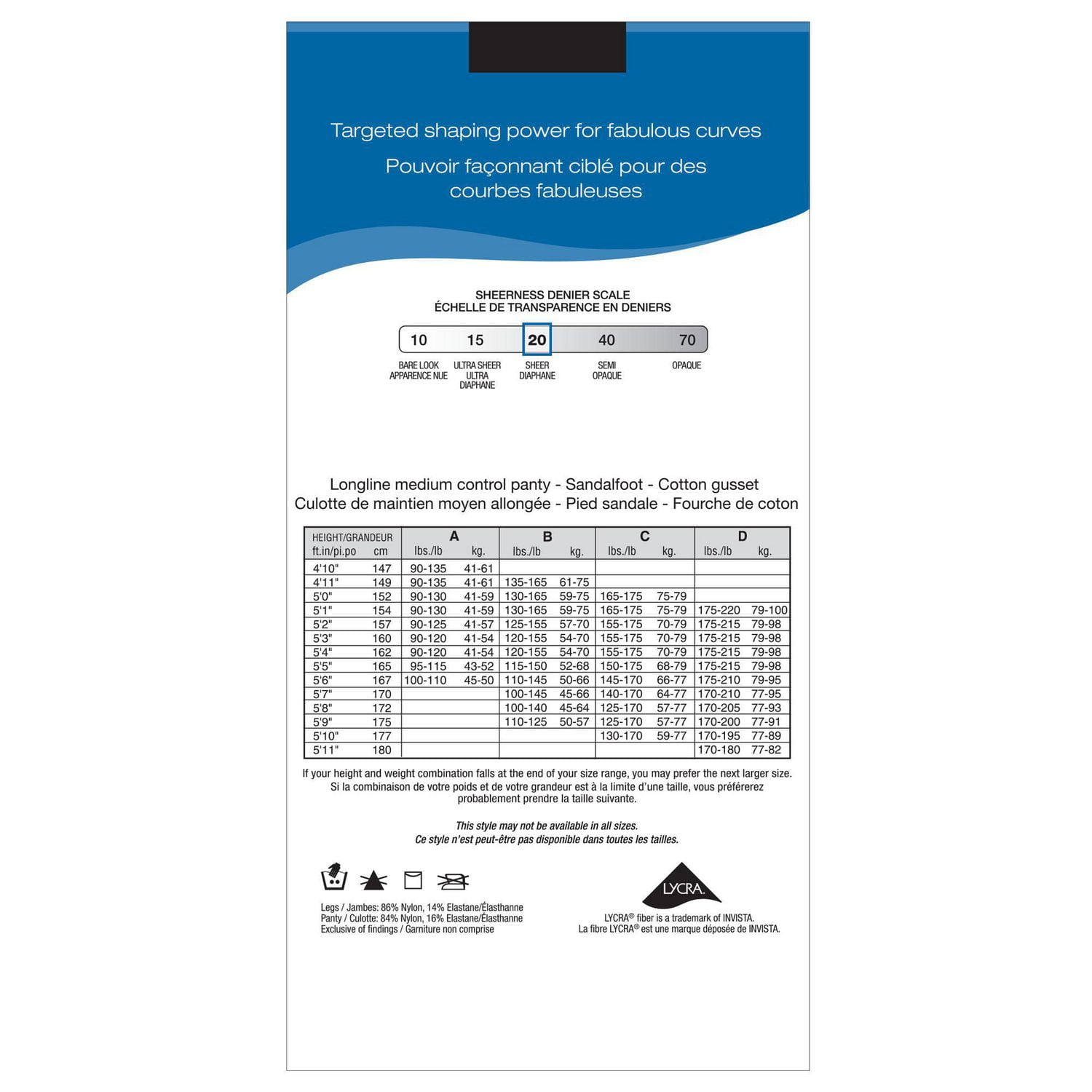 Secret® Slimmers 1pk Pantyhose, Sizes:  B to D