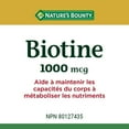 thumbnail image 3 of NATURE'S BOUNTY Biotin, 1000 mcg, Helps to Maintain the Body's Ability to Metabolize Nutrients, A Factor In The Maintenance Of Good Health, Value Size, Coated Tablets 200, 3 of 6