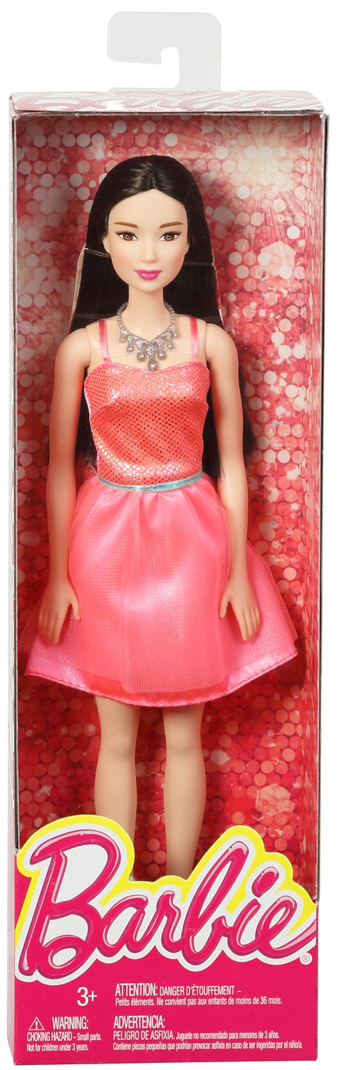 barbie glitz doll coral dress