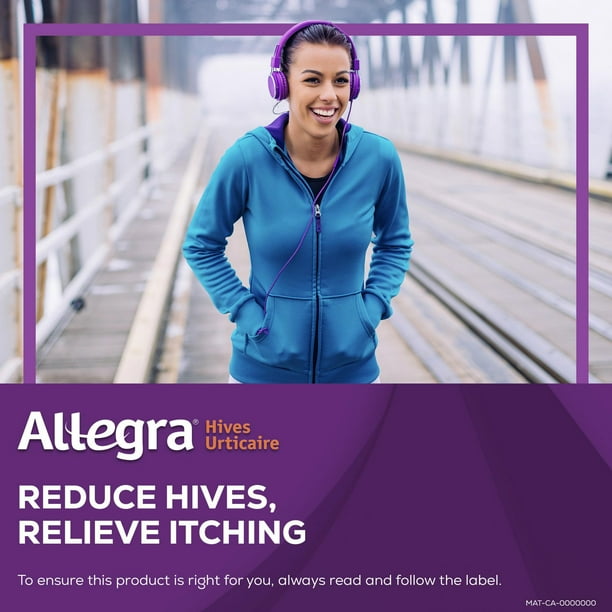 Allegra Hives - 12-Hour Itchy Skin Relief Due to Hives, Allergic Skin  Reactions - 60 Mg Fexofenadine Hydrochloride, Antihistamine - Non-Drowsy  Formula - Adults, Kids, 12 & Older - 36 Tablets, 36 Tablets 