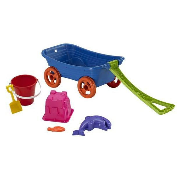 Chariot de plage avec jouets de sable