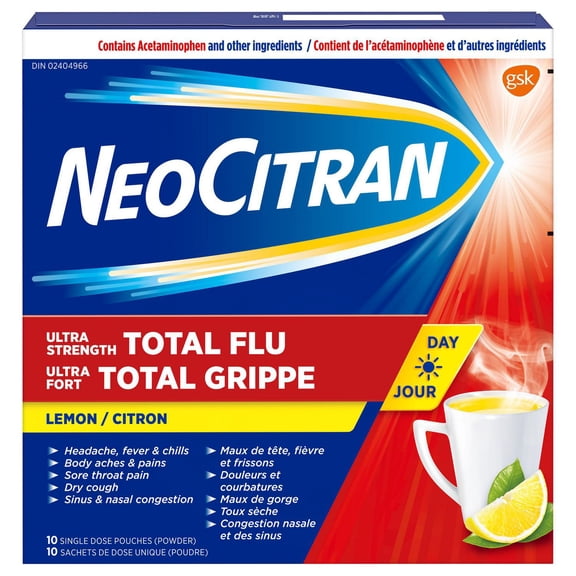 NeoCitran Ultra Strength Total Flu Non-Drowsy Lemon