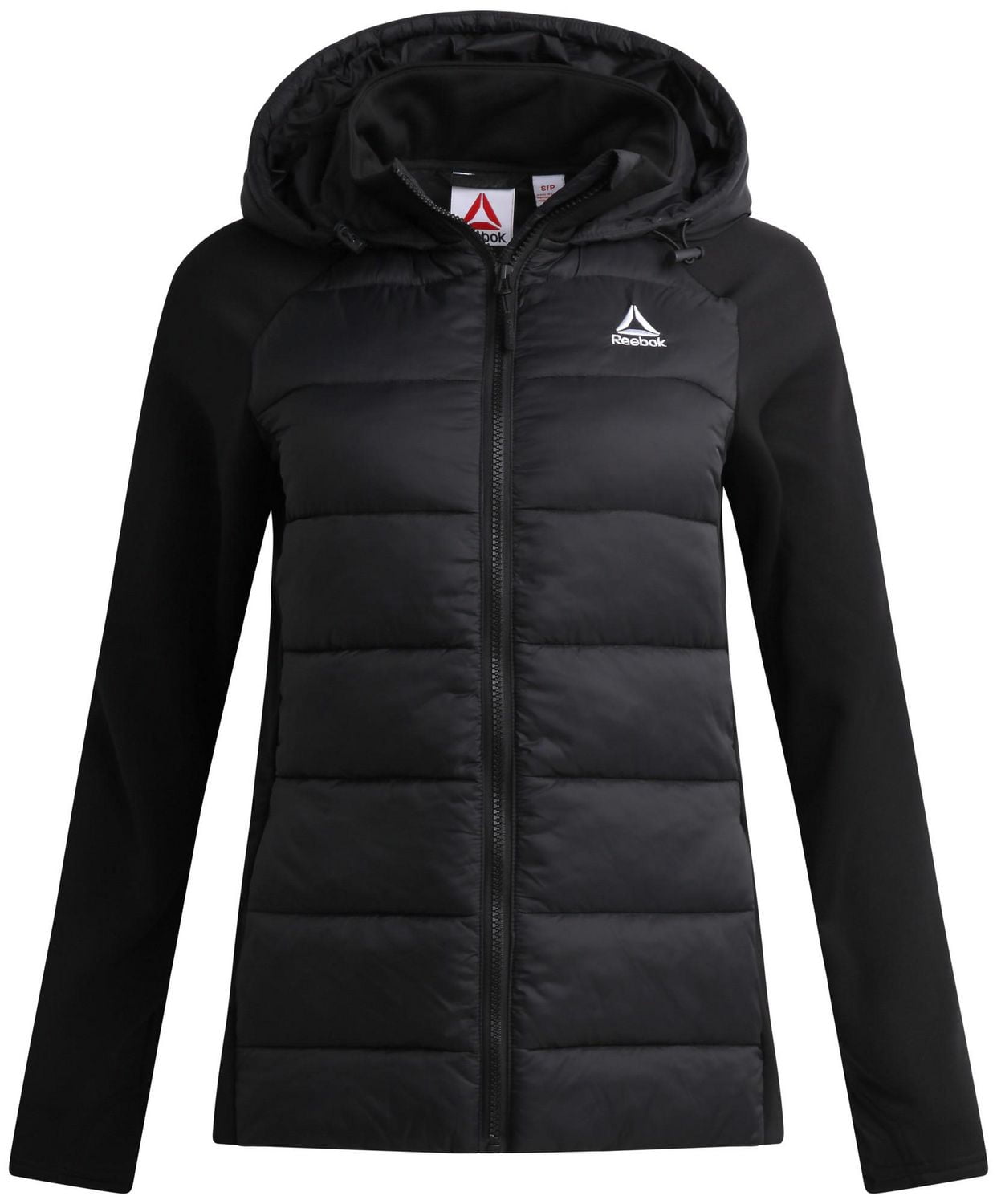 Reebok Women's Stretch Knit & Quilted Insulated Woven Jacket