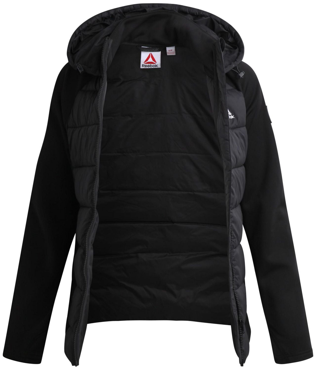 Reebok Women's Stretch Knit & Quilted Insulated Woven Jacket