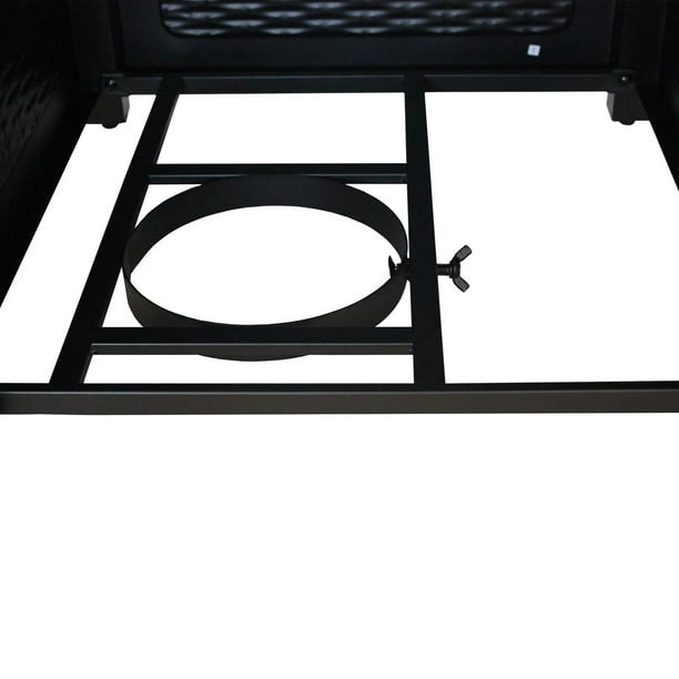 Table de foyer extérieur au gaz propane avec plateau en latte. Colour:  black, Fr