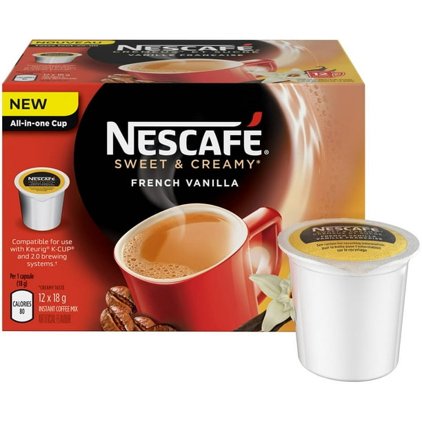 Capsules crémeux et sucré Vanille Française de NESCAFÉ(MD) Compatibles avec K-CUP® de Keurig® 12 tasses