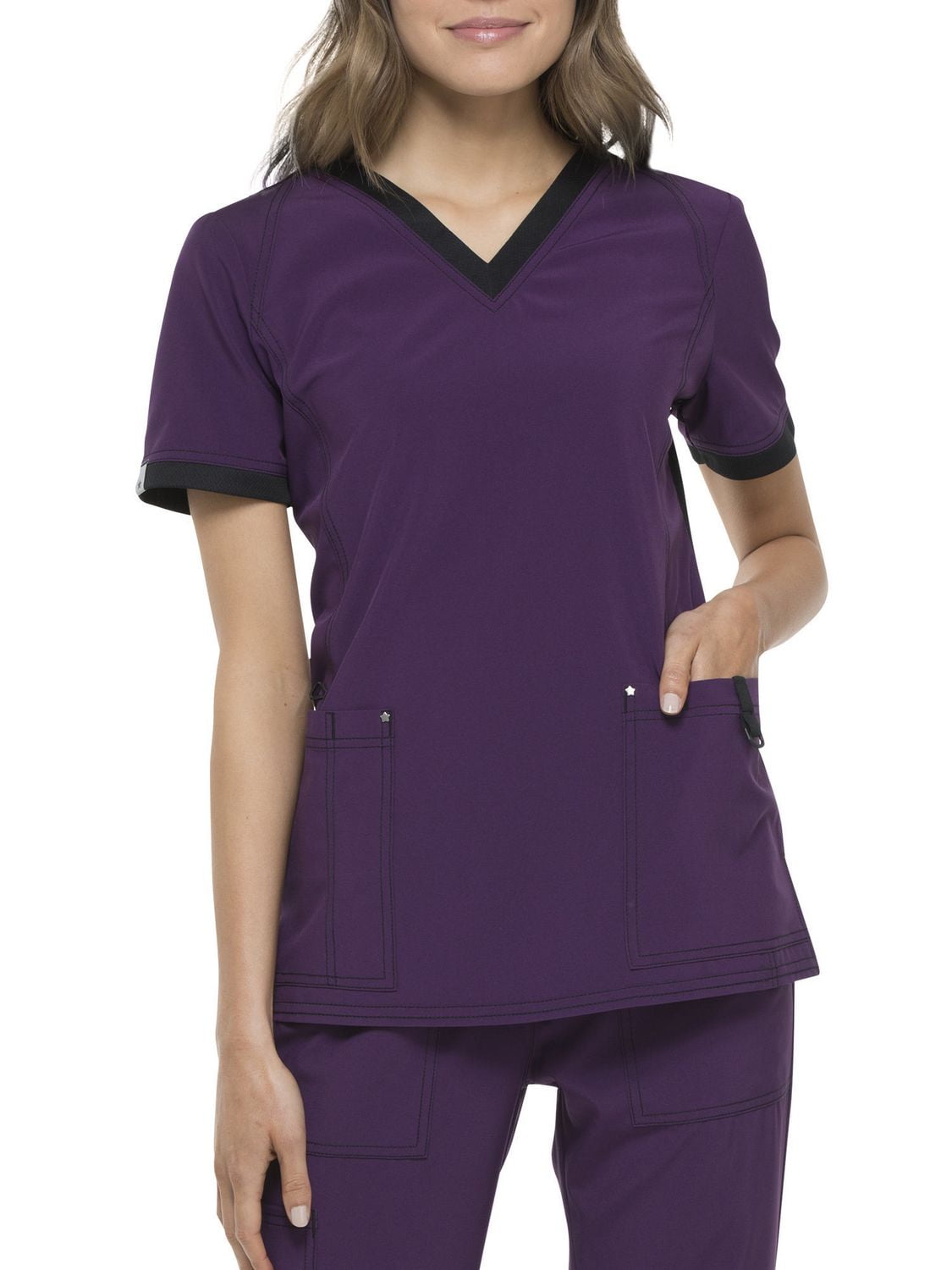 Scrubstar Women's Fashion Collection Stretch Scrub Top with Knit