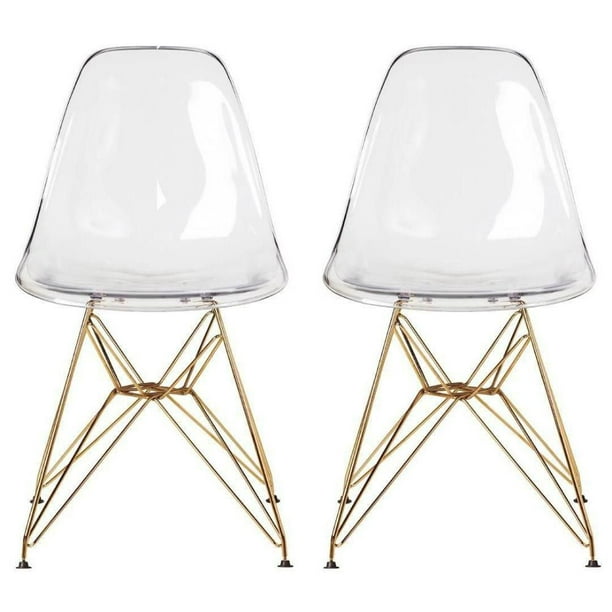 2x Chaise Pliante Moderne en Acrylique Transparent - Chaise