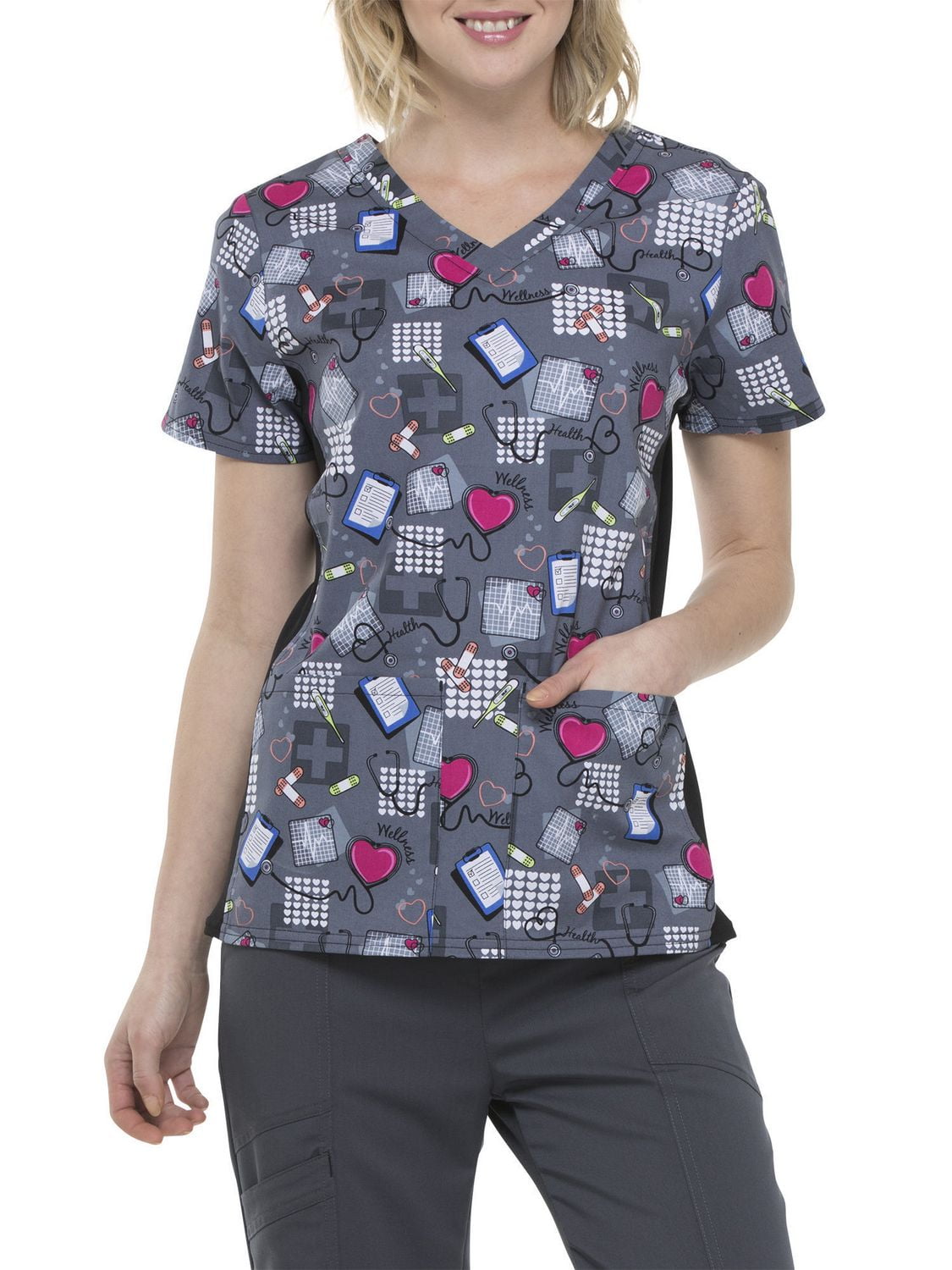 Scrubstar "mend Your Heart" Women's Fashion Collection Printed Flex