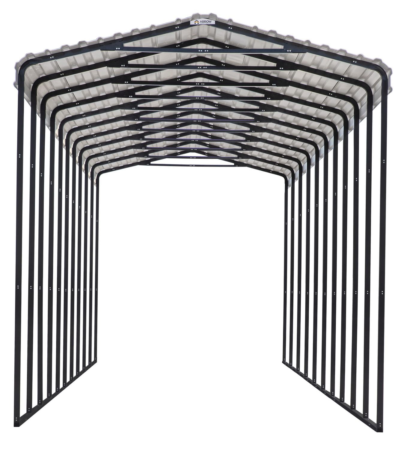 Arrow Carport, 14x47x14, Charcoal