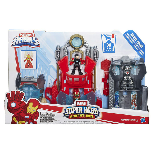 Figurines d'action Armure Stark Iron Man Forteresse aux armures Marvel Super Hero Adventures de Playskool Heroes