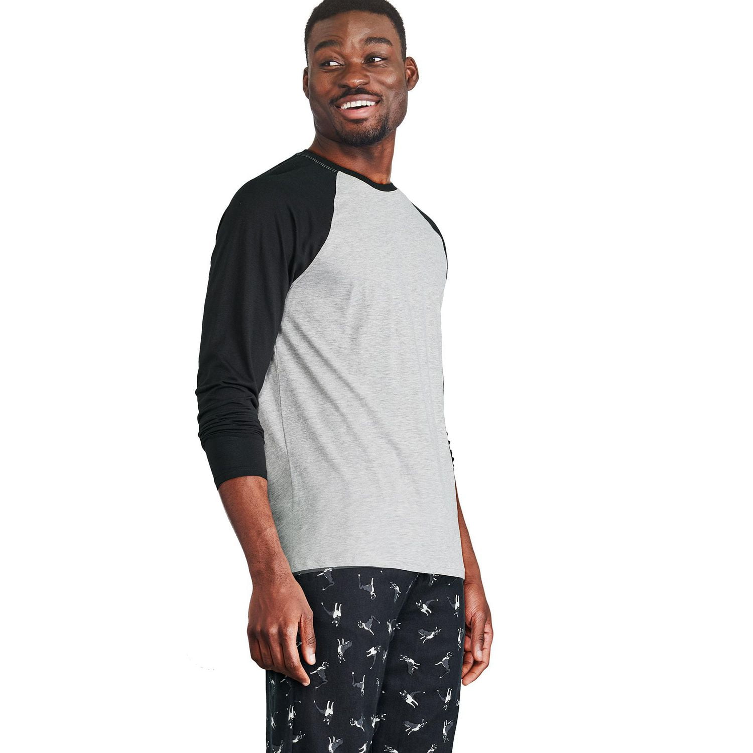 Pyjama à manches raglan 2 pièces George pour hommes Tailles P-2XL