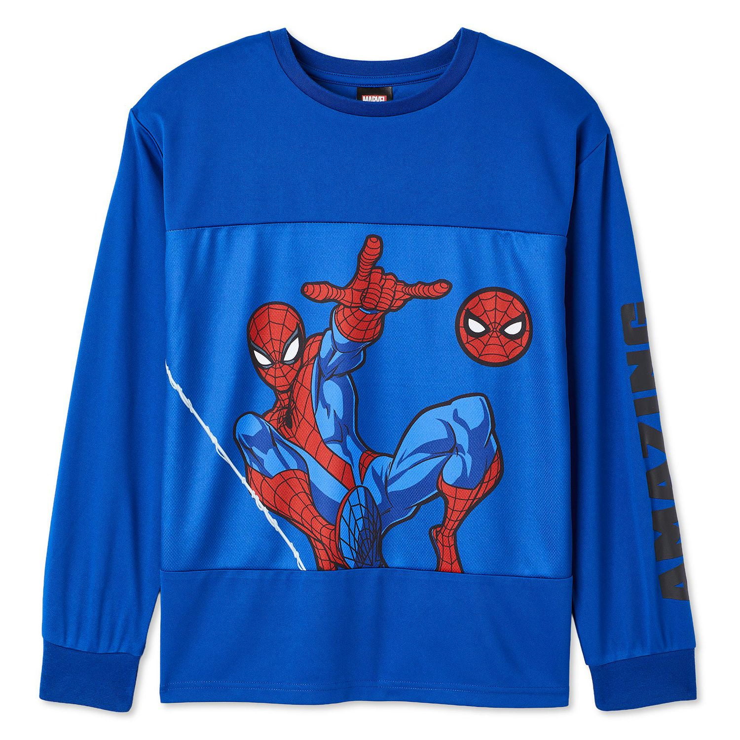 Marvel Boys' Spider-Man Mesh Long Sleeve Tee, Sizes XS-XL