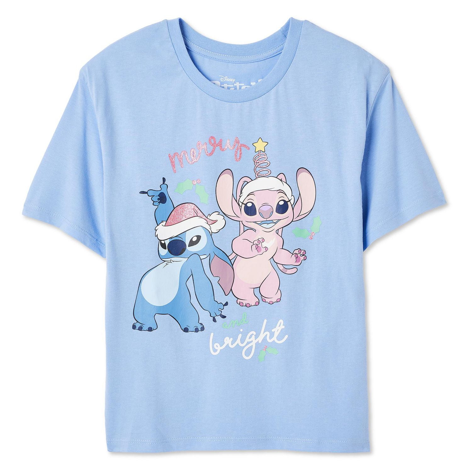 T-shirt à manches courtes Stitch Disney pour filles Tailles TP–TG