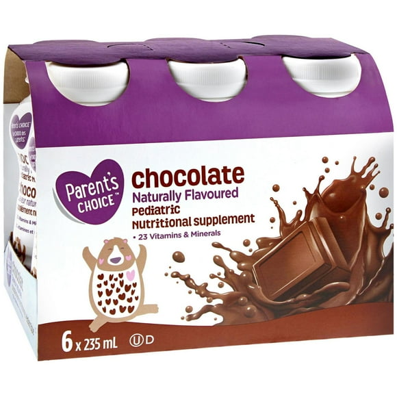 Parent's Choice Chocolate Naturally Flavoured Pediatric Nutritional Supplement, 6 x 235 mL