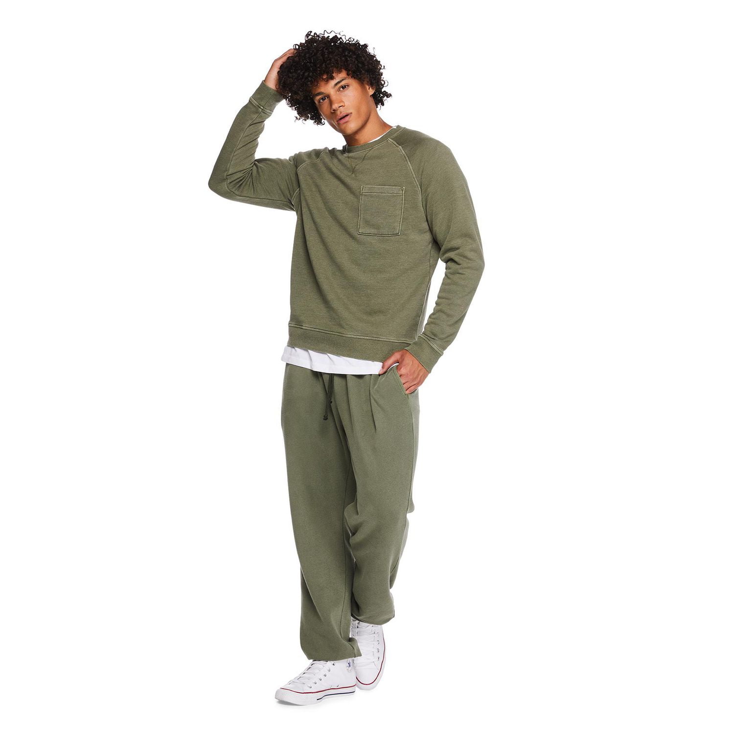 Chandail en molleton à col ras du cou et manches longues Sans genre No Boundaries