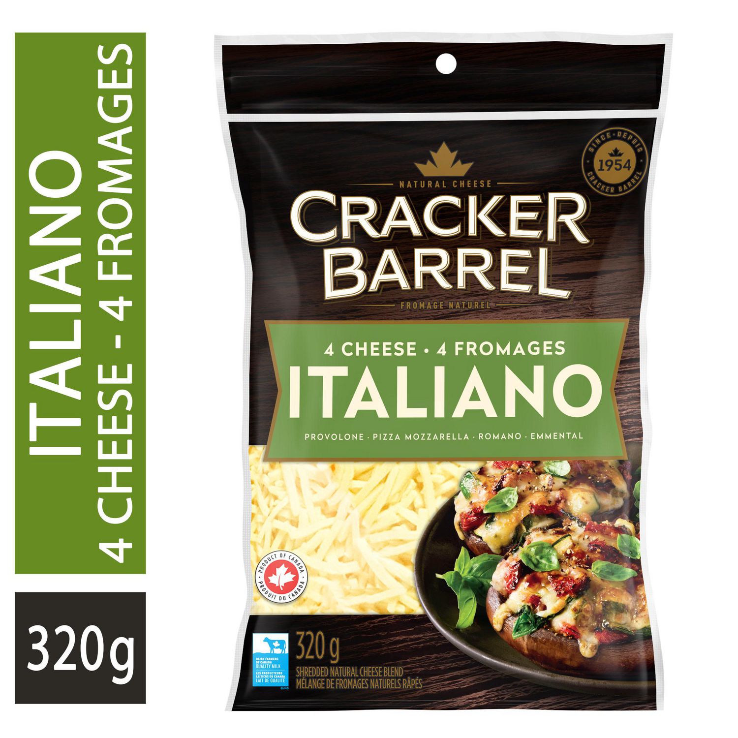 Cracker Barrel 4 Cheese Italiano Shredded Cheese, 320g