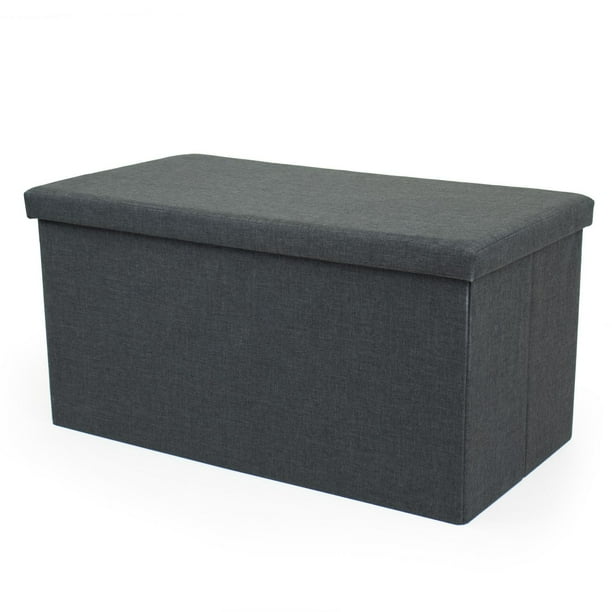 Humble Crew Maddox Tray Coffee Table Ottoman with Storage, Grey