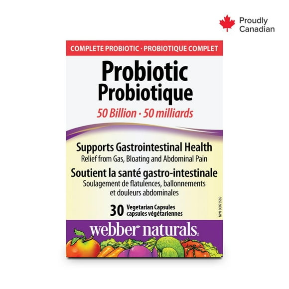 Webber Naturals Probiotique, 50 milliards 30 capsules végétariennes