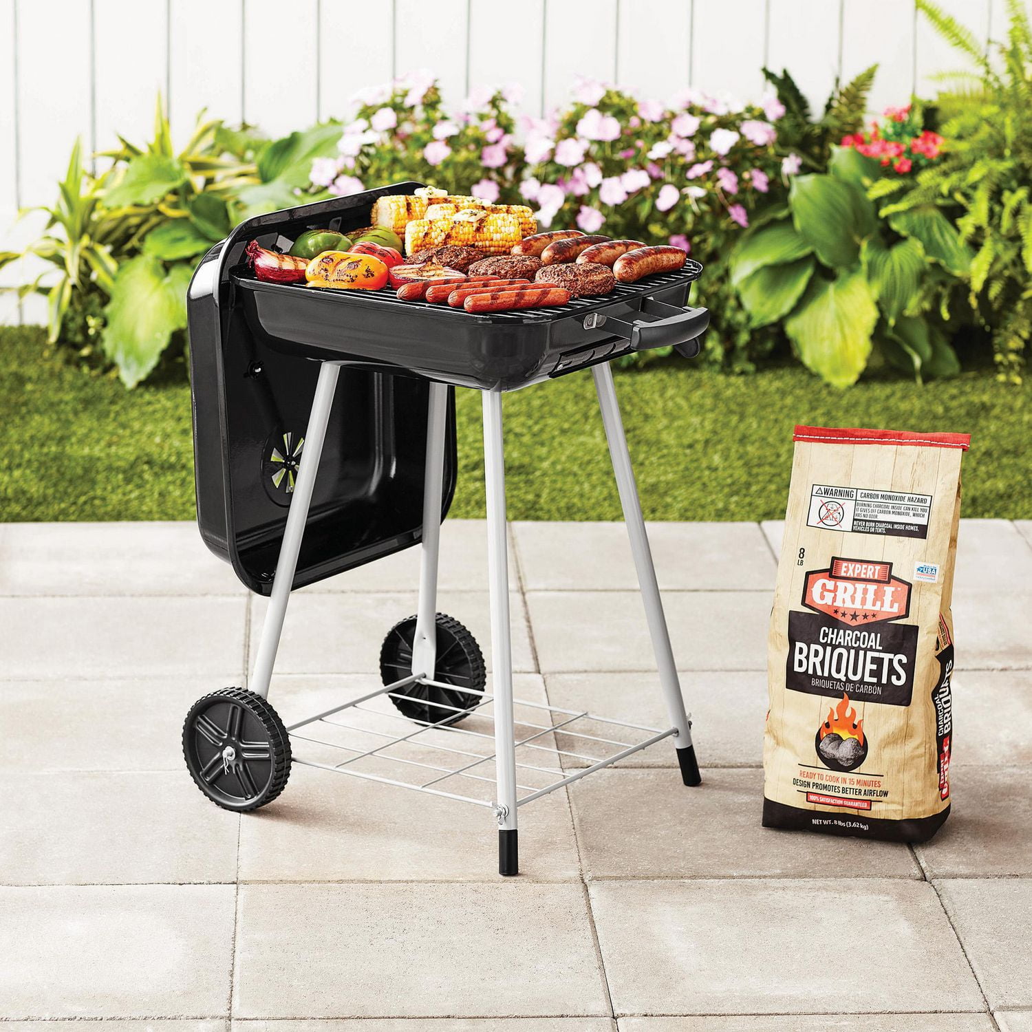 Expert Grill 17.5 Square Charcoal Grill Black CBC2204W C Walmart