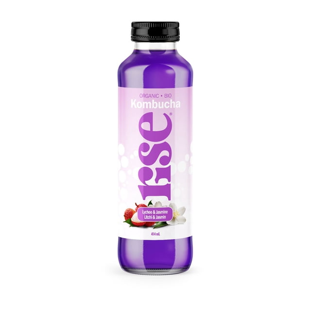 RISE Kombucha Lychee & Jasmine, 414mL