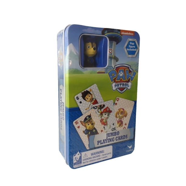 Nickelodeon - Paw Patrol - Maxi jeu de cartes avec figurine + boîte en métal