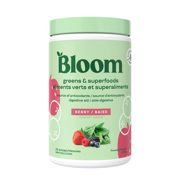 Bloom Nutrition Greens & Superfoods Powder, Berry, 25 Servings