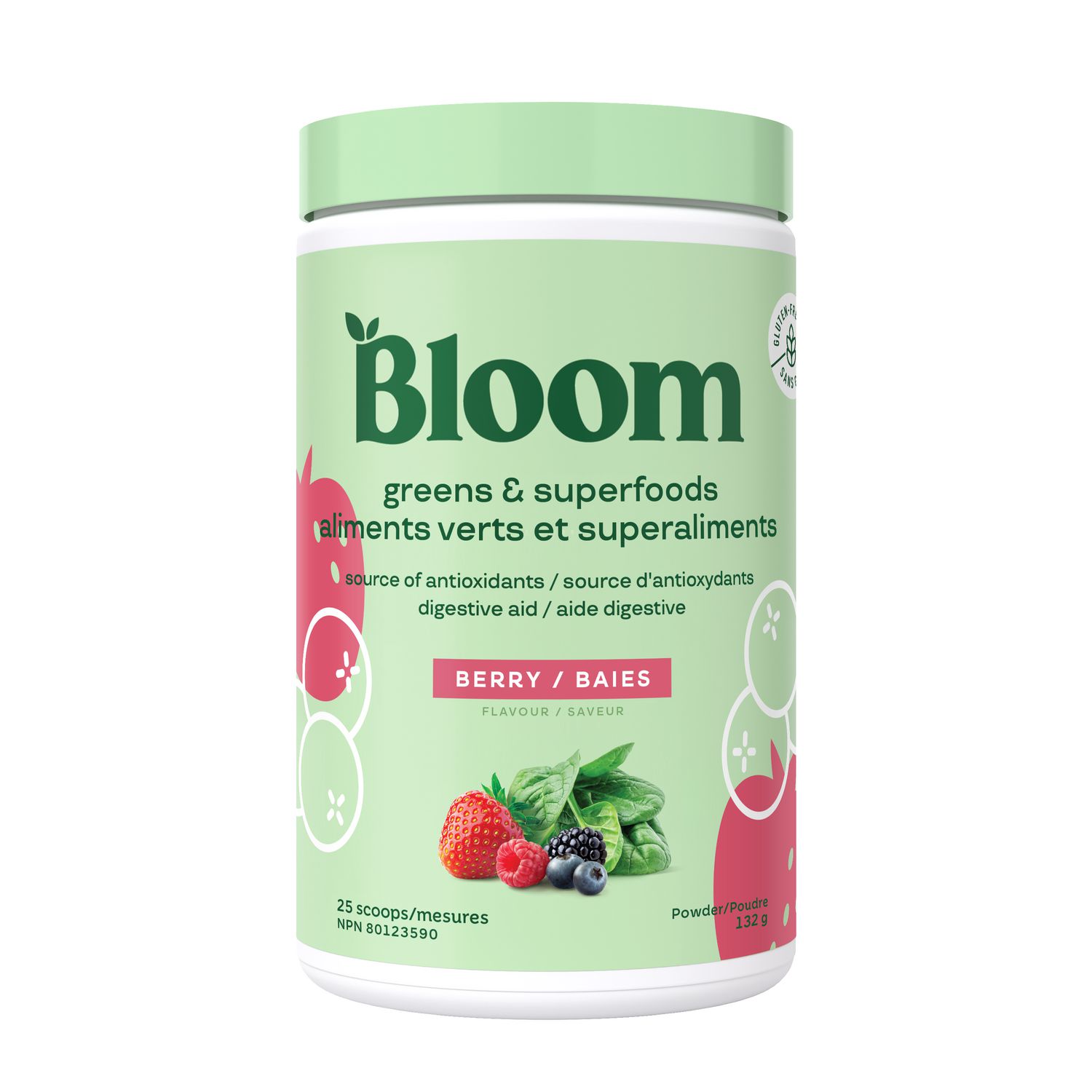 Bloom Nutrition Greens & Superfoods Powder, Berry, 25 Servings