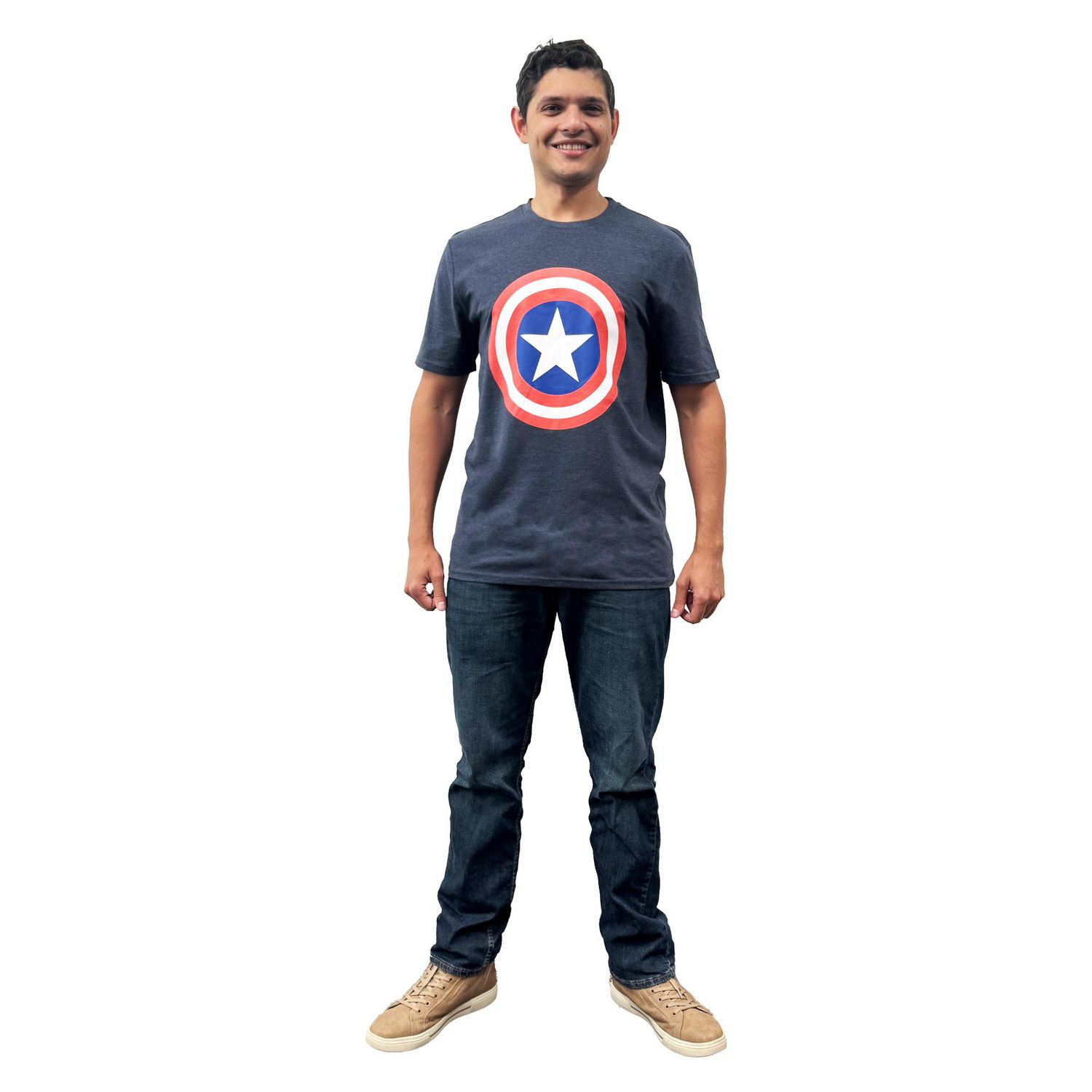 Marvel T-shirt à manches courtes Captain des années 80 pour hommes