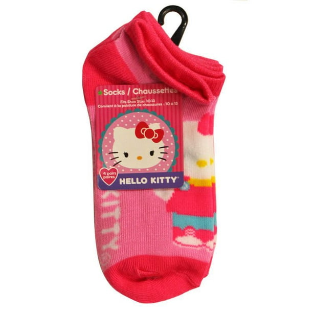 Hello Kitty Chaussettes invisibles pour filles, paq. de 4