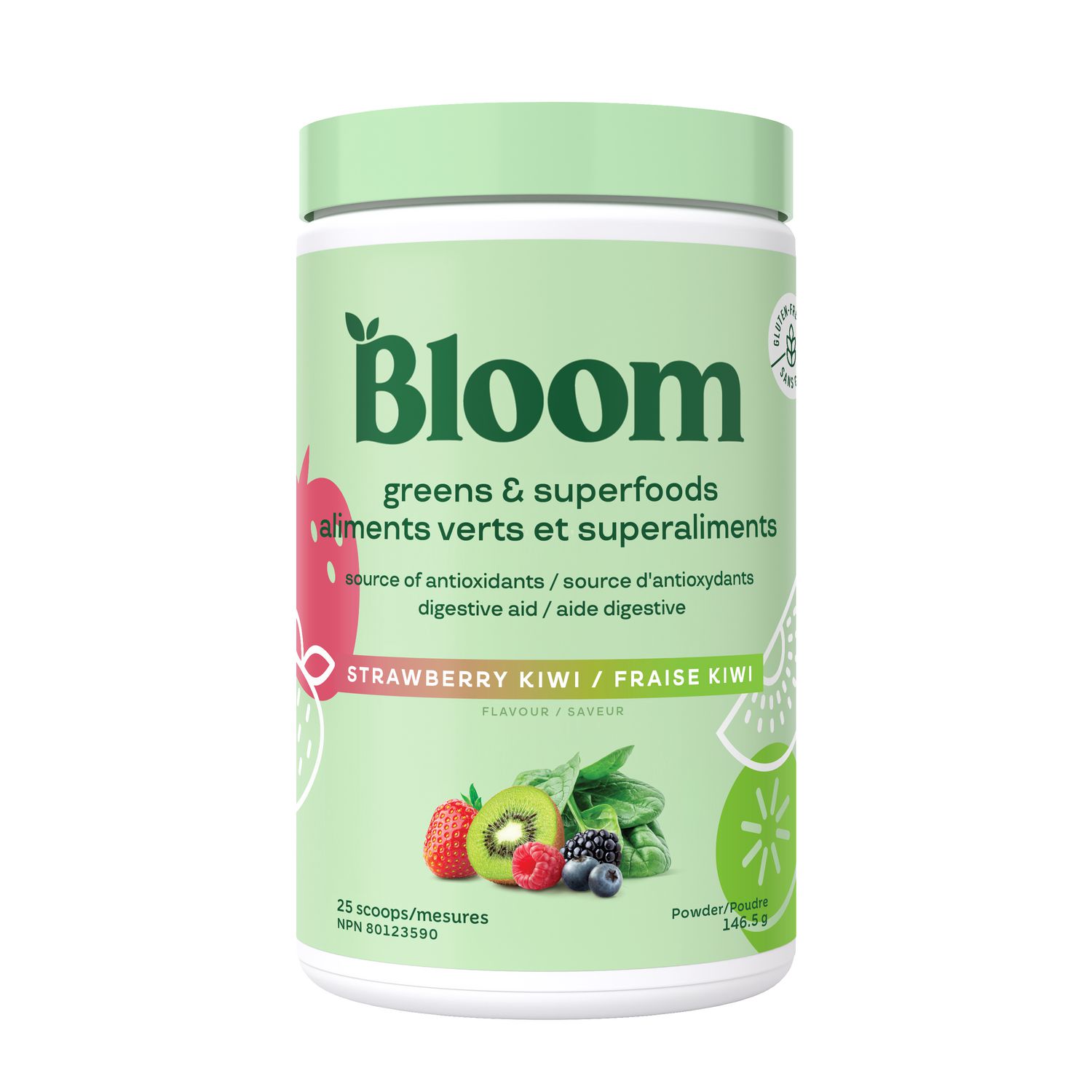 Bloom Nutrition Greens & Superfoods Powder, Strawberry Kiwi, 25 Servings