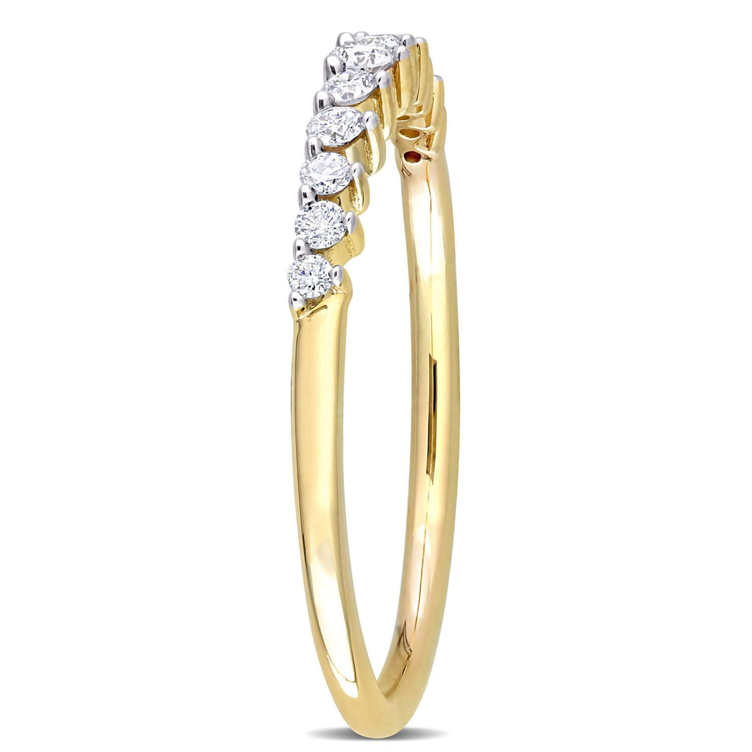 Miabella 1/5 Carat T.W. Diamond 14K Yellow Gold Graduated Semi-Eternity Ring