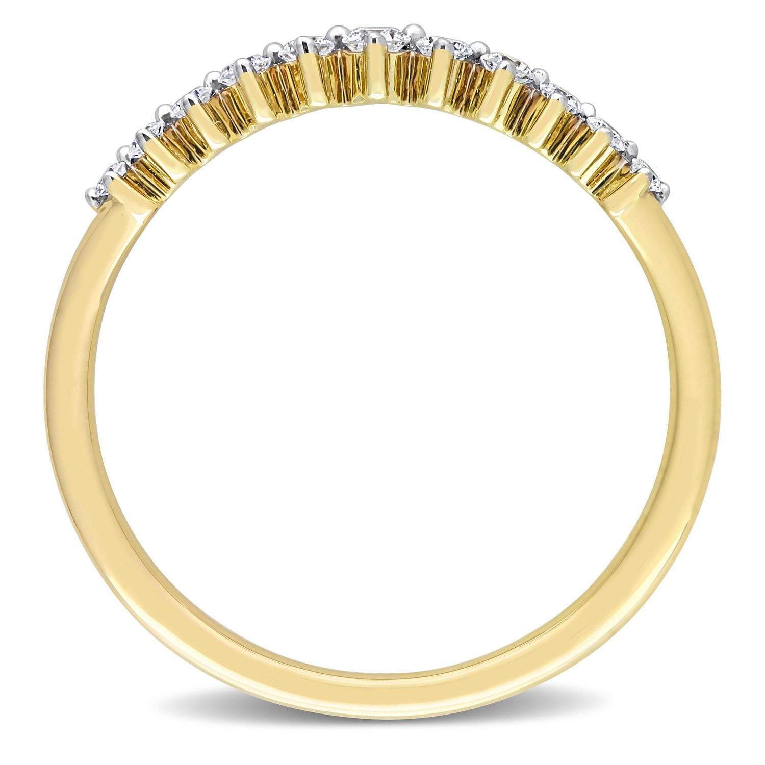 Miabella 1/5 Carat T.W. Diamond 14K Yellow Gold Graduated Semi-Eternity Ring