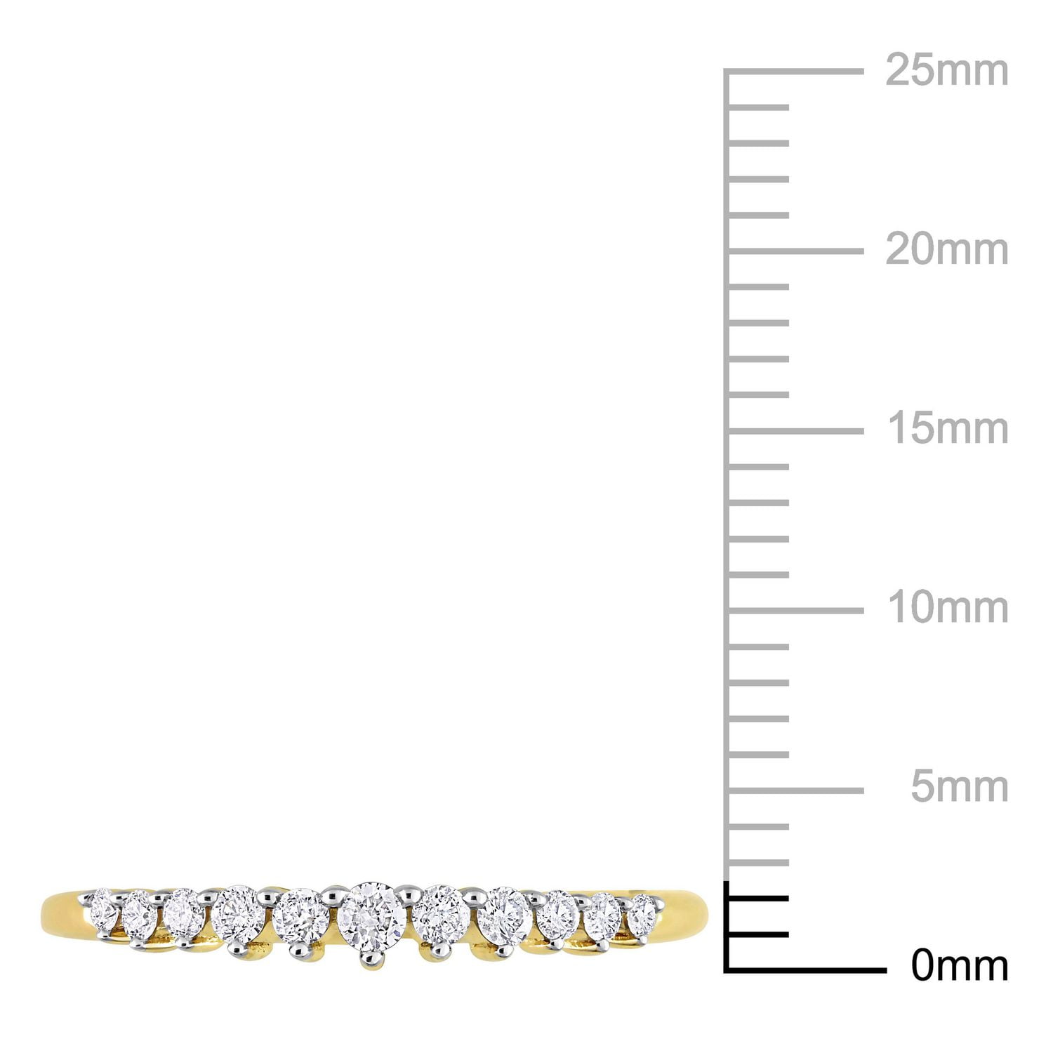 Miabella 1/5 Carat T.W. Diamond 14K Yellow Gold Graduated Semi-Eternity Ring